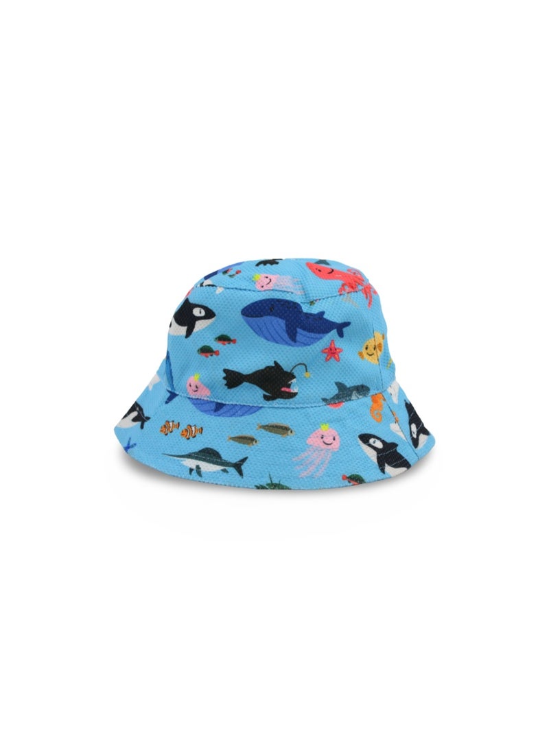 Bucket Hat with Sea Creatures Print - Image 1