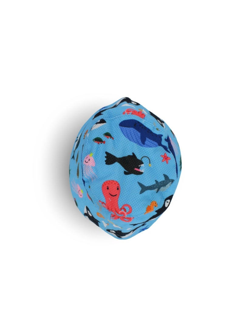 Bucket Hat with Sea Creatures Print - Image 2