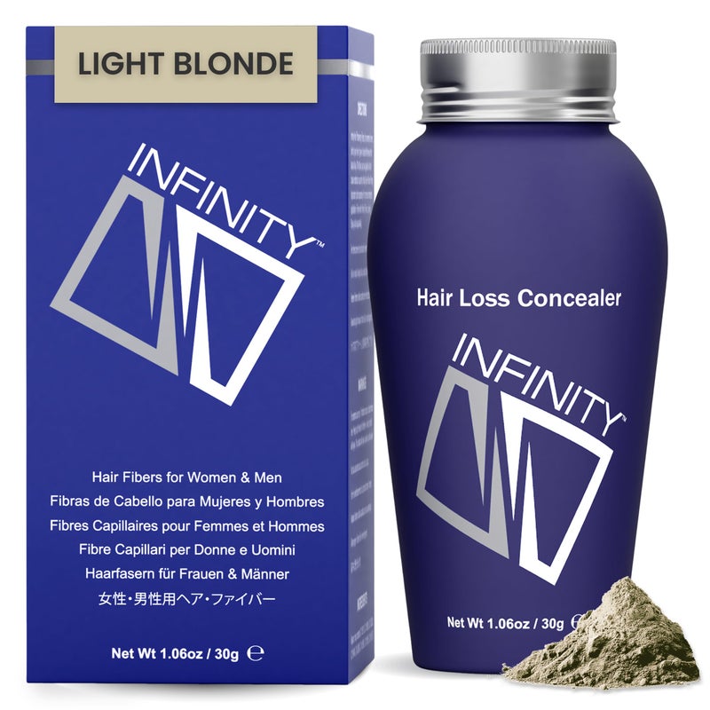 INFINITY Hair Fibers Light Blonde for Thinning Hair for Women Men 100 Undetectable Hair Building Fiber Powder Conceal Hair Loss in 15 Seconds 30g