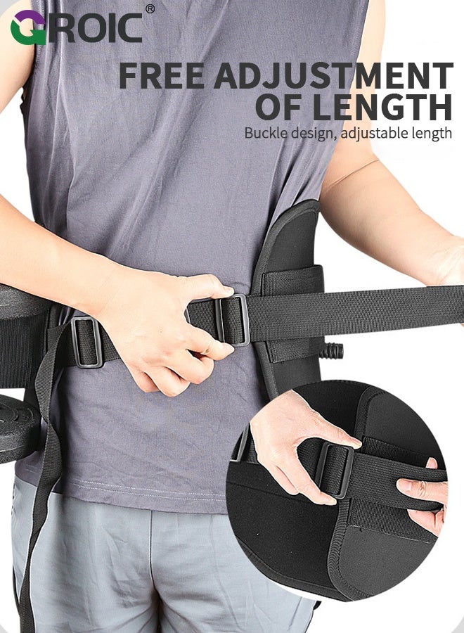 GROIC Waist Trainer Belt,Adjustable Weight Lifting Waist Strap, Men and Women , Multi-Functional Fitness Weight Belt for Squats, Core Training , Dumbbell Compatible,Black - Image 4