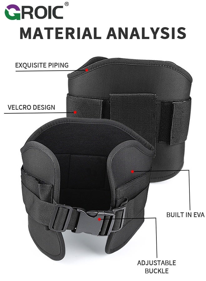 GROIC Waist Trainer Belt,Adjustable Weight Lifting Waist Strap, Men and Women , Multi-Functional Fitness Weight Belt for Squats, Core Training , Dumbbell Compatible,Black - Image 2
