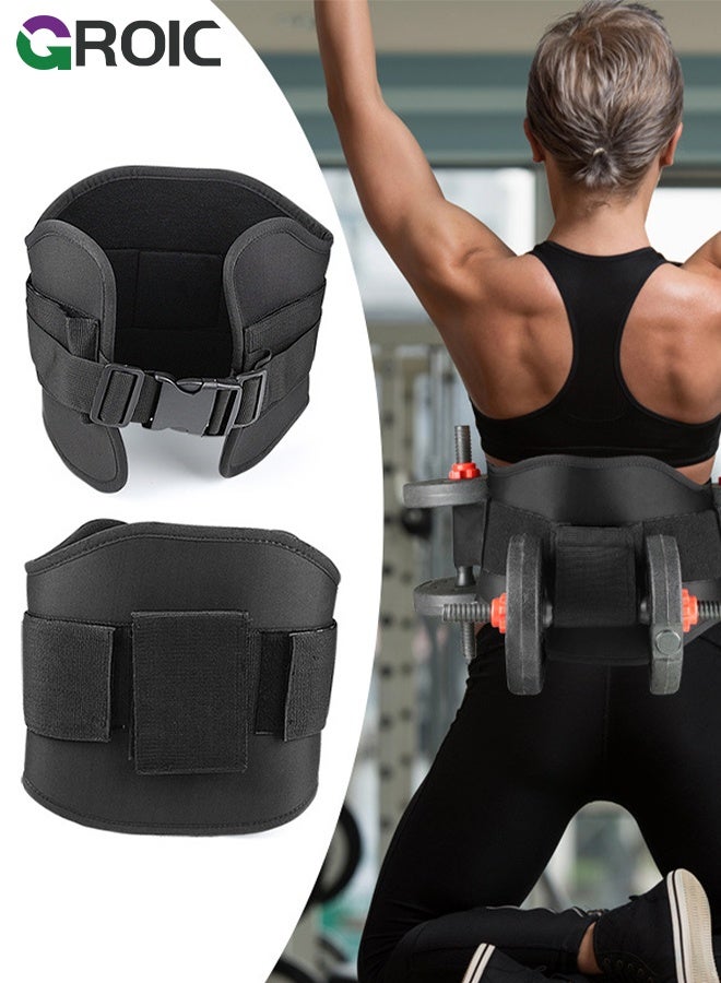 GROIC Waist Trainer Belt,Adjustable Weight Lifting Waist Strap, Men and Women , Multi-Functional Fitness Weight Belt for Squats, Core Training , Dumbbell Compatible,Black - Image 1