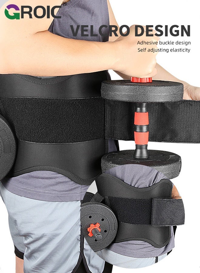 GROIC Waist Trainer Belt,Adjustable Weight Lifting Waist Strap, Men and Women , Multi-Functional Fitness Weight Belt for Squats, Core Training , Dumbbell Compatible,Black - Image 5