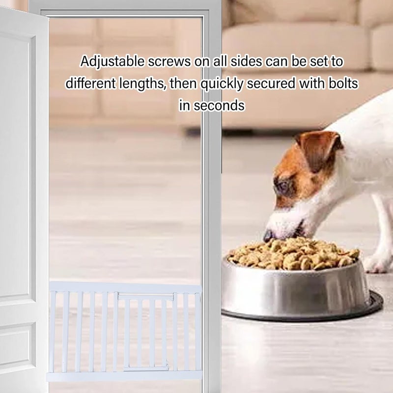 Short Dog Gate, Expandable Low Pet Gate, Pressure Mount Step Over Puppy Gate for Indoor Doorways and Staircases with Carbon Steel Frame for Small Dogs (S) - Image 3