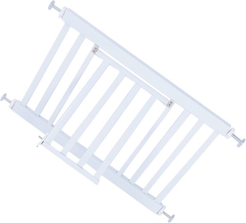 Short Dog Gate, Expandable Low Pet Gate, Pressure Mount Step Over Puppy Gate for Indoor Doorways and Staircases with Carbon Steel Frame for Small Dogs (S) - Image 2