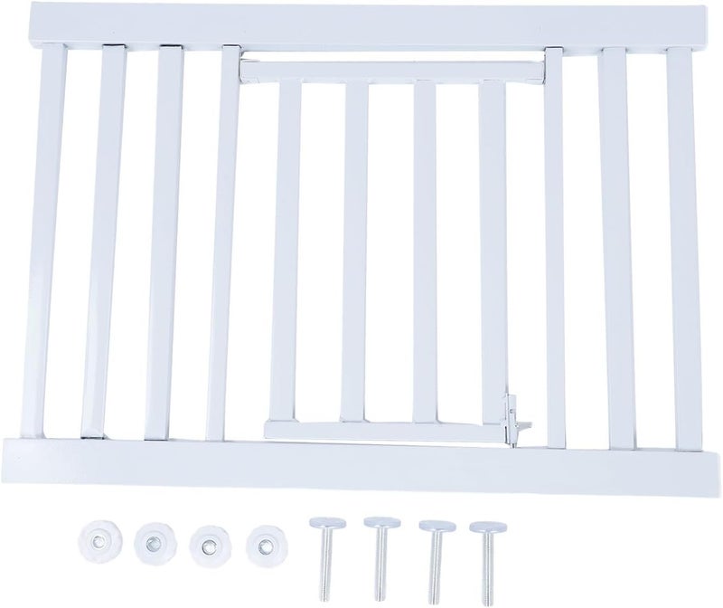 Short Dog Gate, Expandable Low Pet Gate, Pressure Mount Step Over Puppy Gate for Indoor Doorways and Staircases with Carbon Steel Frame for Small Dogs (S) - Image 1