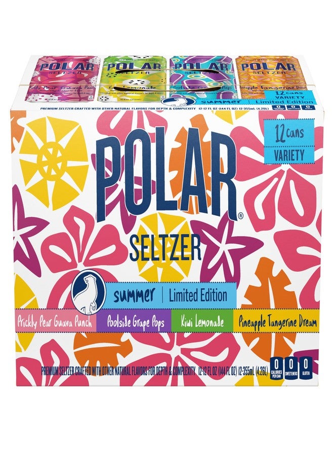 Polar Seltzer Limited Edition Sparkling Water, Summer Variety Pack, 12 fl oz cans, 12 pack - Image 2
