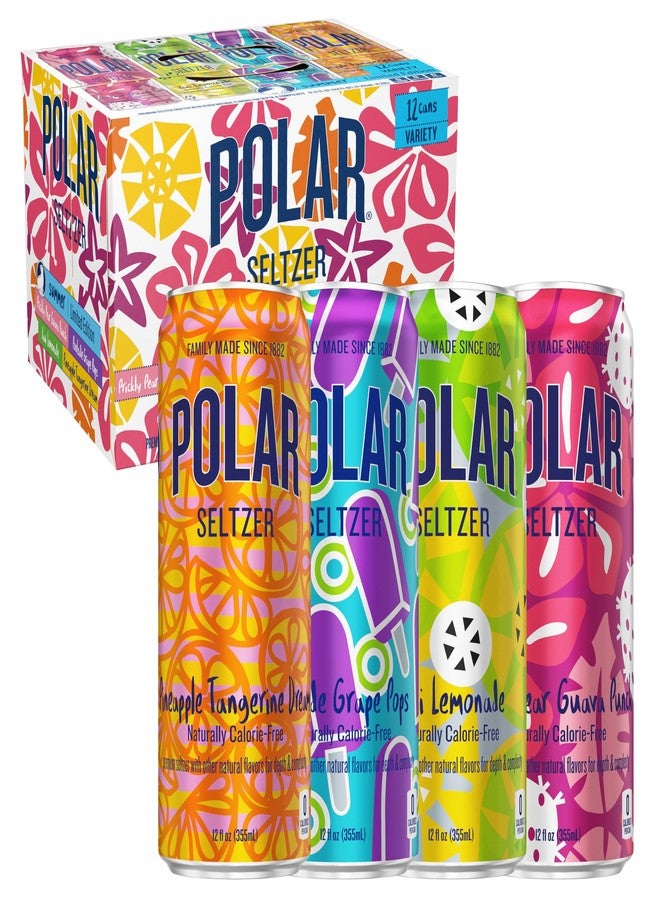 Polar Seltzer Limited Edition Sparkling Water, Summer Variety Pack, 12 fl oz cans, 12 pack - Image 1