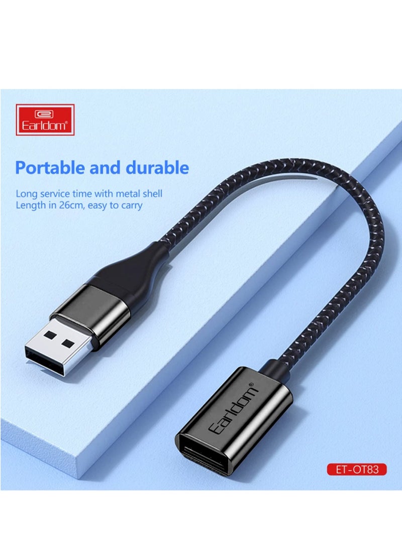 Earldom 2 in 1 OTG Adapter Cable OT83 ,  USB3.0 Nylon Braid Micro/Type C - Black - Image 2