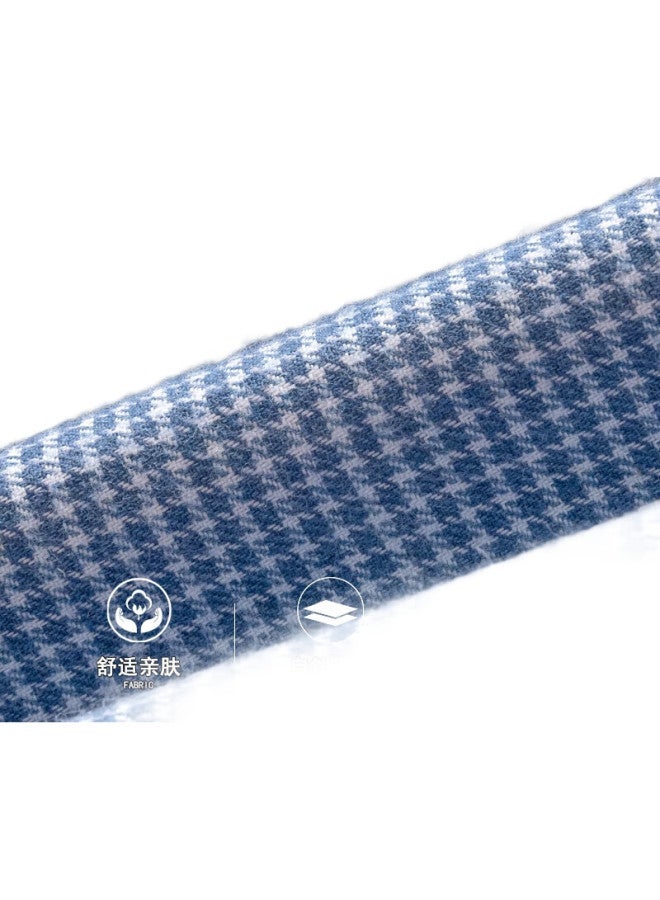 FIRS Men'S Long Sleeve Flannel Shirt With Pure Cotton Grey Blue Plaid New Casual Business All Cotton Shirt 44 - Image 1