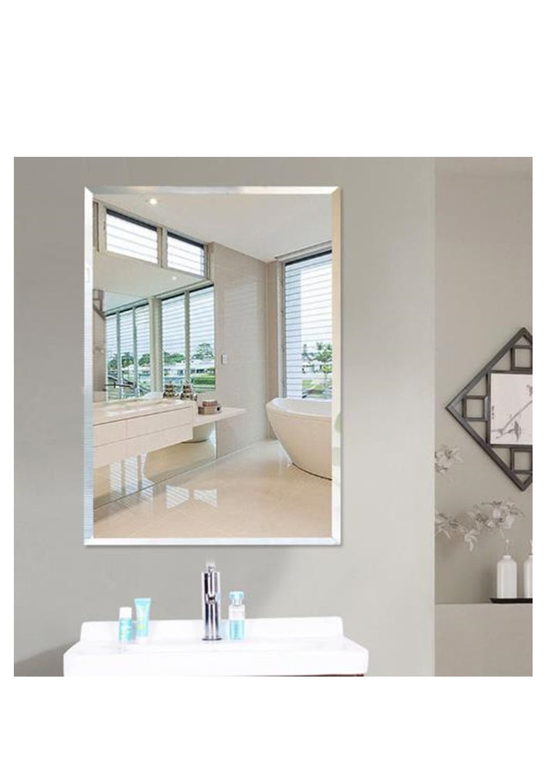 Golden Bathroom Mirror Vanity Makeup Mirror Wall Mounted Frameless Rectangular Mirror for Bathroom Vanity Bedroom Dressing Table Vertical or Horizontal Hanging (50 * 70cm, Clear)  - Image 2
