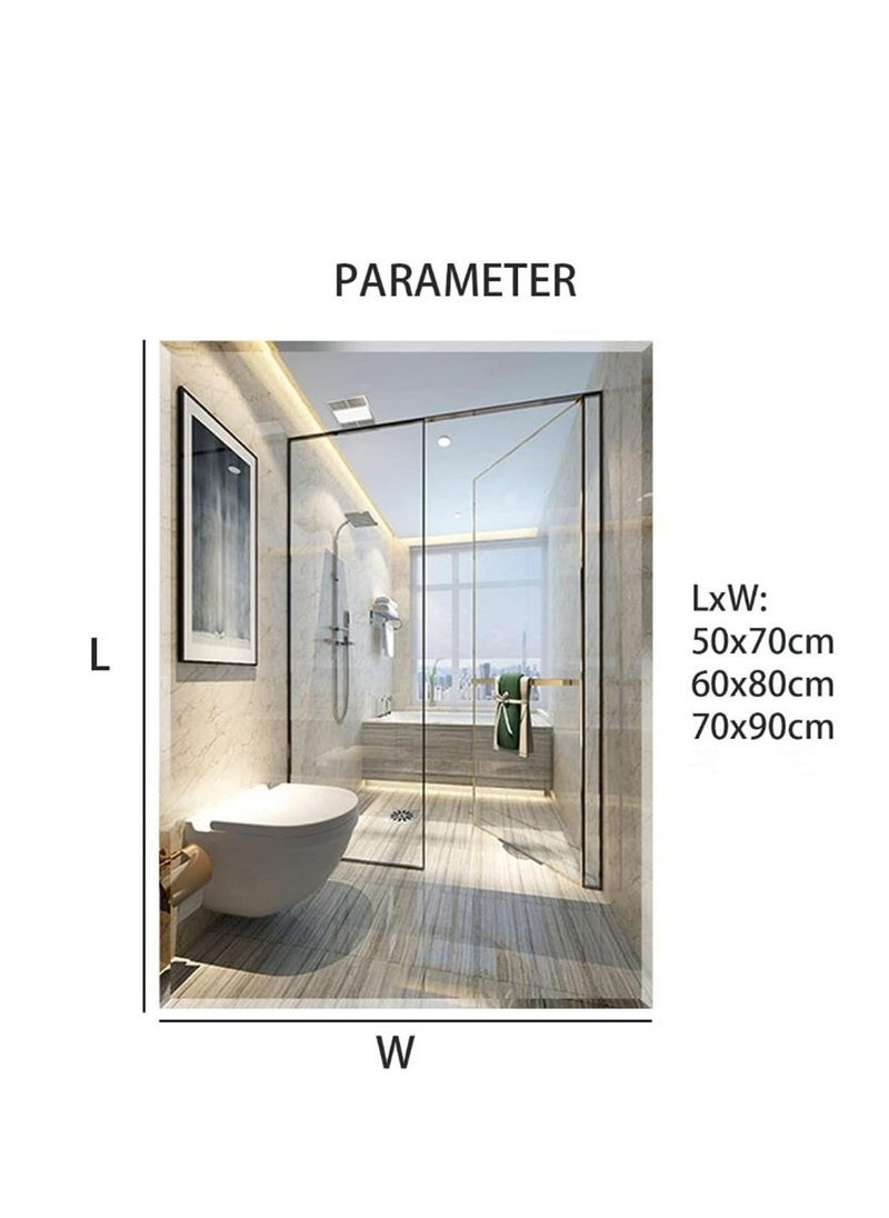 Golden Bathroom Mirror Vanity Makeup Mirror Wall Mounted Frameless Rectangular Mirror for Bathroom Vanity Bedroom Dressing Table Vertical or Horizontal Hanging (50 * 70cm, Clear)  - Image 3