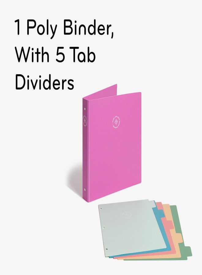 U Brands U-Eco Poly Binder + 5 Tab Divider Set, 8.5'' x 11'', Orchid, Two-Pockets, Letter Size (6606U01-12) - Image 2