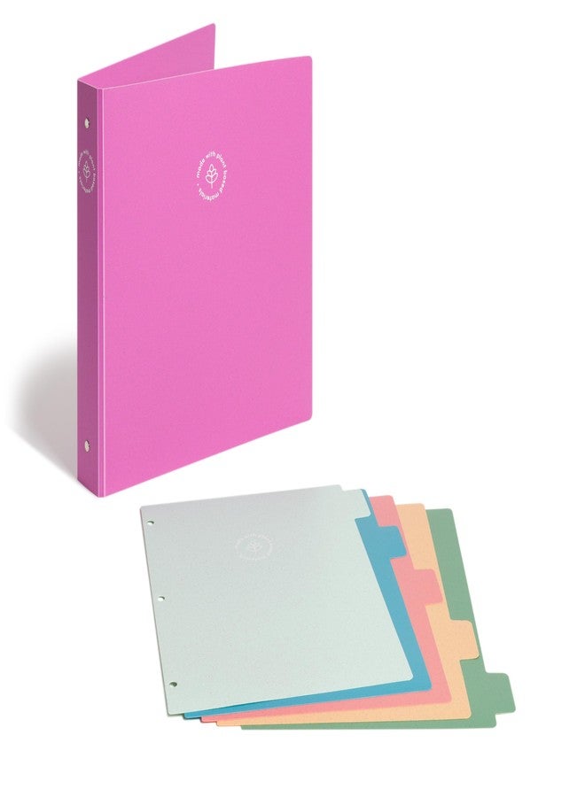 U Brands U-Eco Poly Binder + 5 Tab Divider Set, 8.5'' x 11'', Orchid, Two-Pockets, Letter Size (6606U01-12) - Image 1