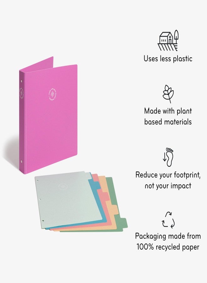 U Brands U-Eco Poly Binder + 5 Tab Divider Set, 8.5'' x 11'', Orchid, Two-Pockets, Letter Size (6606U01-12) - Image 5