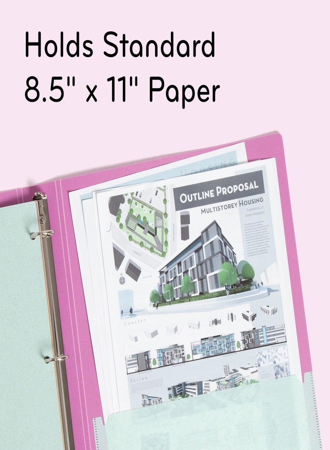 U Brands U-Eco Poly Binder + 5 Tab Divider Set, 8.5'' x 11'', Orchid, Two-Pockets, Letter Size (6606U01-12) - Image 3