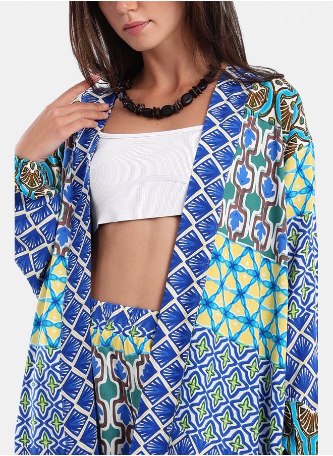 Printed Multi Patterned Kimono