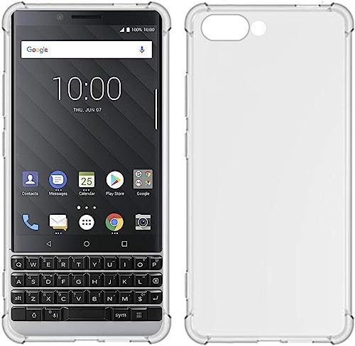 USTIYA TIYA Case for BlackBerry Key 2 Clear Crystal Soft TPU Four Corners Bumper Protect Camera Protective Cover Transparent Phone Case - Image 1