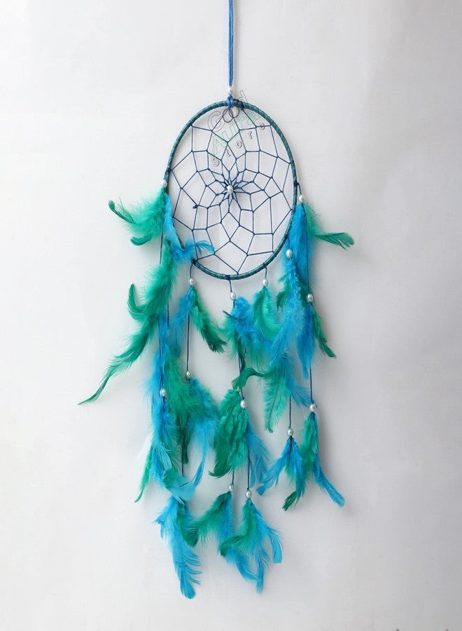 Good Aura Store Wool Dream Catcher For Home Decoration Bedroom Living Room-Wall Hanging For Children Room Decor For Positive Dreams-Dream Catchers/Wind Chimes For Balcony Garden,15Lx62Hcm,Turquoise - Image 1
