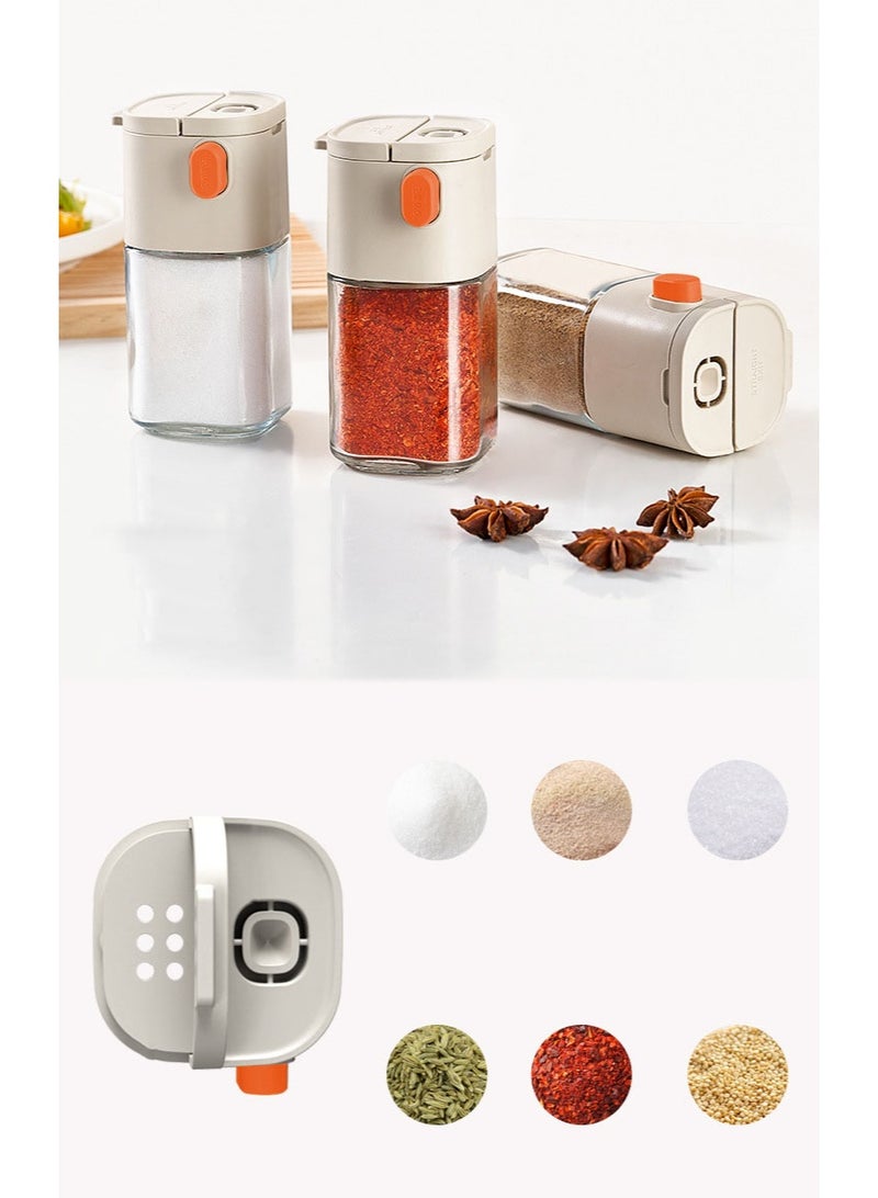 Dual-Outlet Precision Salt Dispenser Bottle, 0.5g Quantitative Salt Control Bottle Per Push Kitchen Condiment Container, Multi-Purpose Spice Shaker For Salt Sugar Pepper With Moisture-Proof Design - Image 4