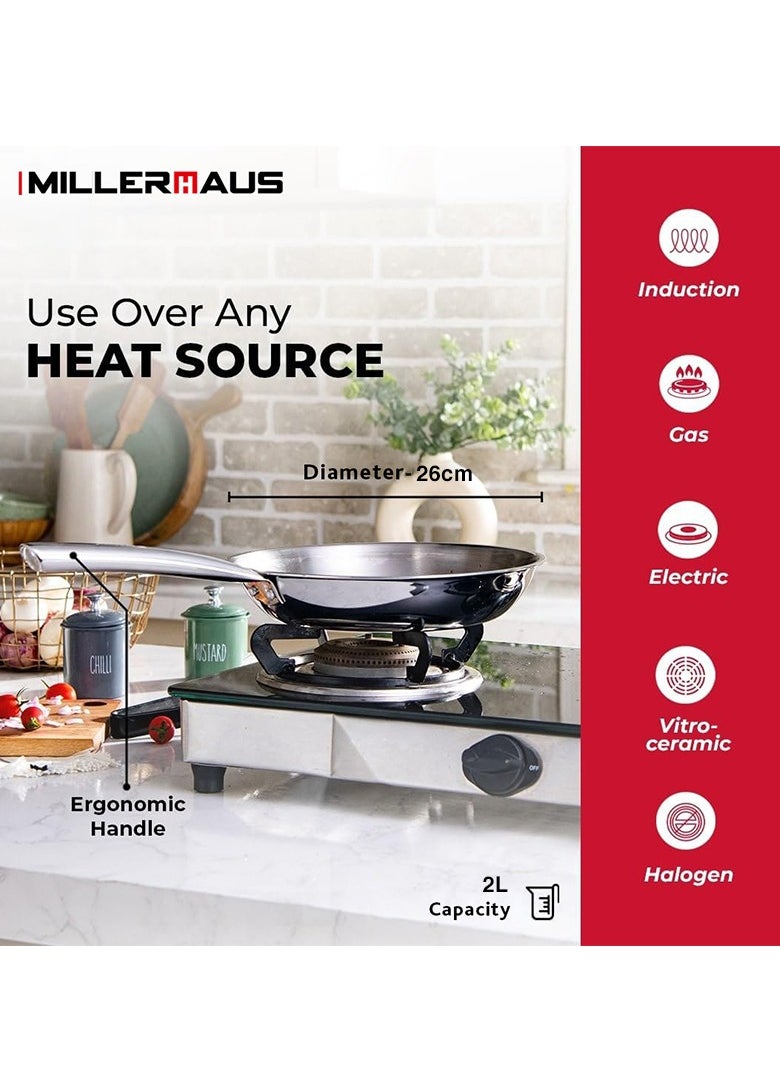MILLERHAUS Millerhaus Tri-Ply Frypan 26cm Stainless Steel  - Image 2