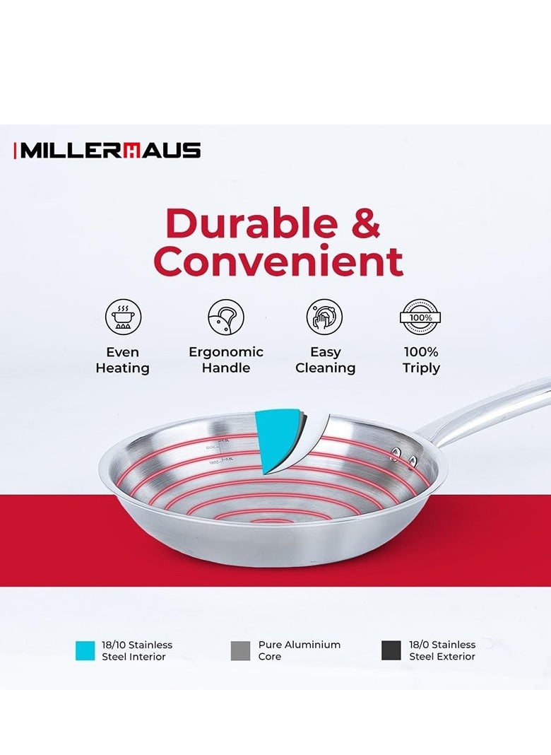 MILLERHAUS Millerhaus Tri-Ply Frypan 26cm Stainless Steel  - Image 4