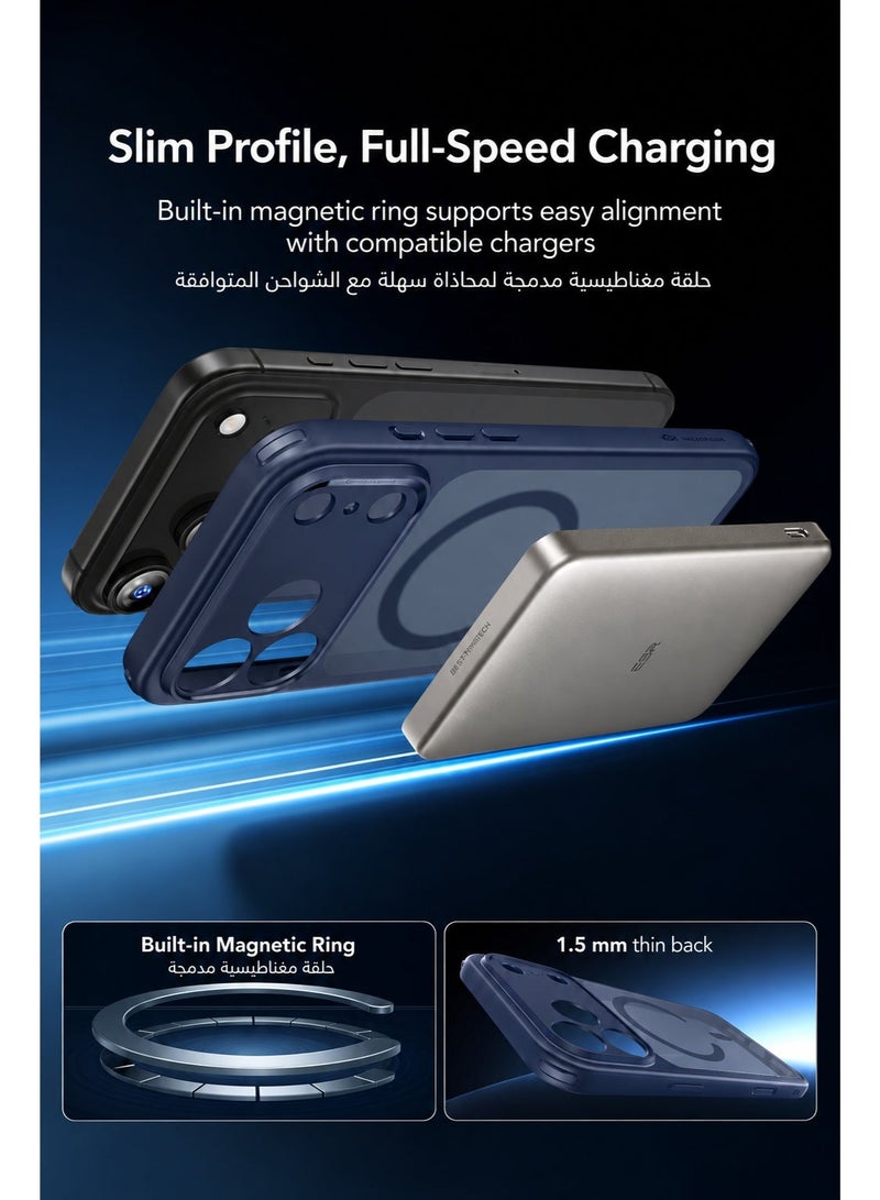 SOKAD Large Viewport MagSafe Matte Blue Case for iPhone 18 Pro, Full Camera Protection, Anti-Fingerprint Slim Phone Cover with Metal Buttons - Image 5