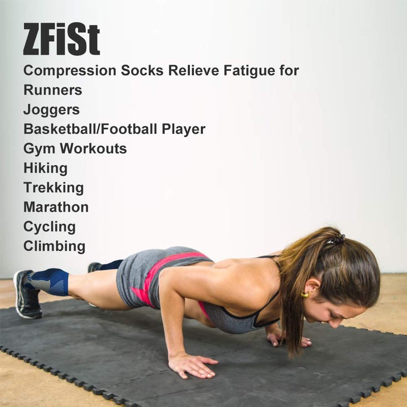 ZFiSt 3 Pair Sport Compression Socks Men Women, Compression Stocking Nurse Socks for Edema Travel(Black+black+black,XXL) - Image 5