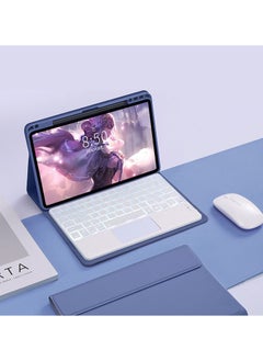 Arabic and English Keyboard Compatible with Infinix  xpad 11 Inch Keyboard Case with Pen Holder, Detachable Wireless Bluetooth Touch Keyboard and Mouse