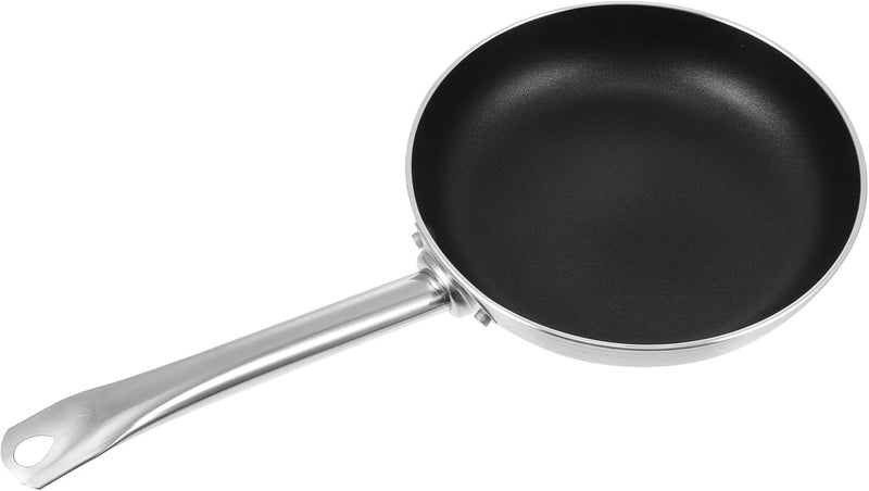 Aluminum Frying Pan Non-stick Steak Skillet 22cm with Single Handle 3.0mm Thick Base Compatible with Gas and Electric Stovetops Portable Kitchen Cookware - Image 1