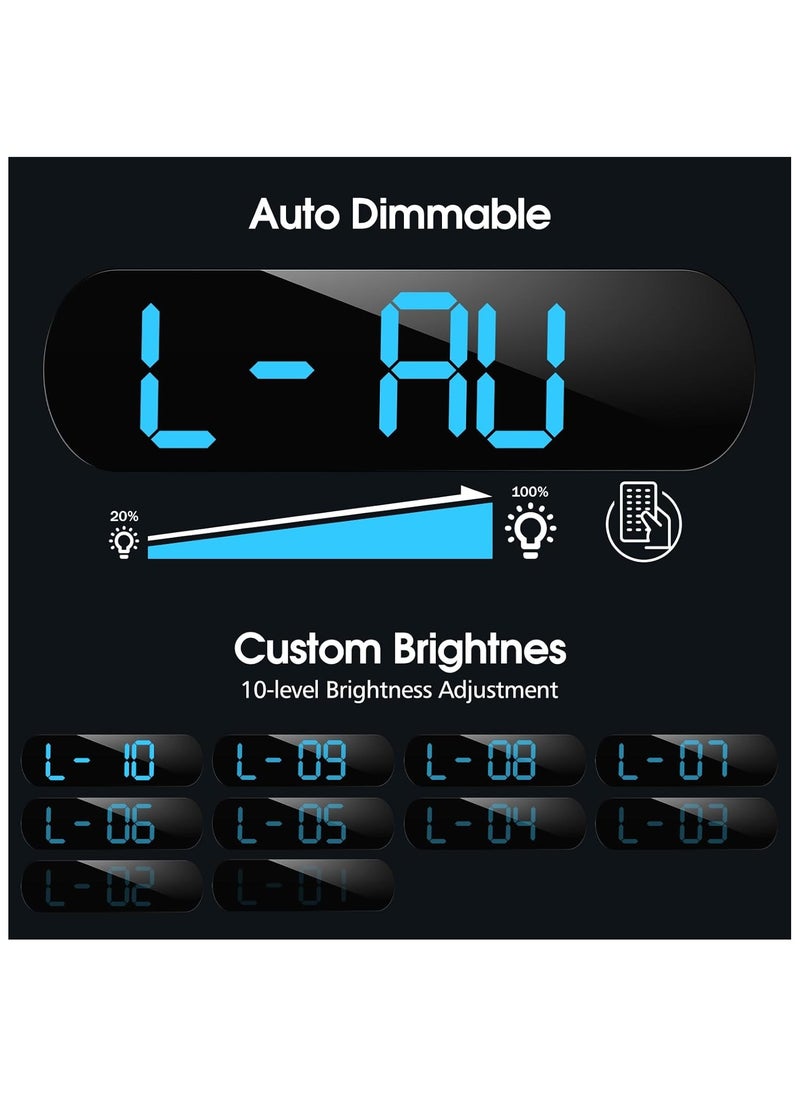 Generic - LED Digital Clock, Digital Wall Clock with Remote Control, RGB Atmosphere Lights with 8 Adjustable Night Light Colors, Dual Alarms, Temperature for Room - Image 1