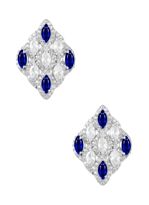 Knight's Shield - Sapphire Stud Earrings