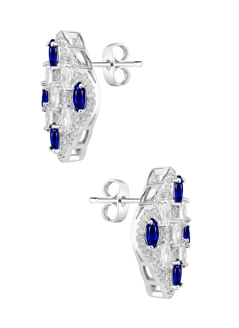 Knight's Shield - Sapphire Stud Earrings