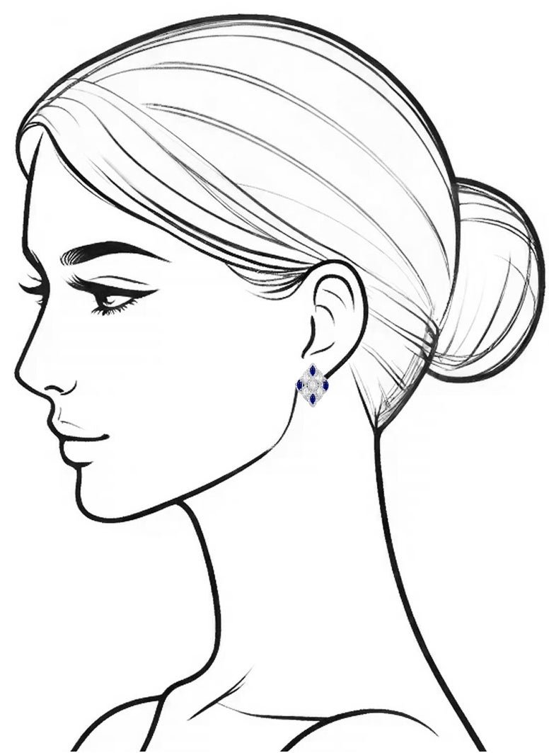 Knight's Shield - Sapphire Stud Earrings