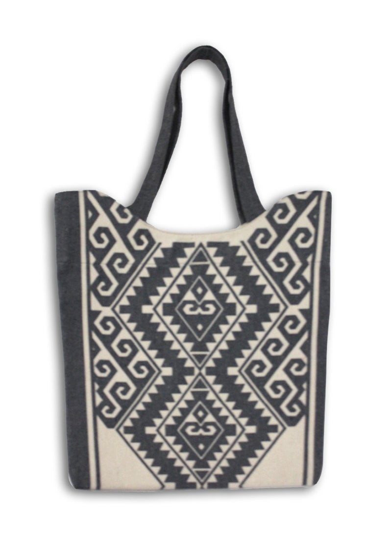 Gharibo Bags - casual printed linen tote bag w230006a - Image 1
