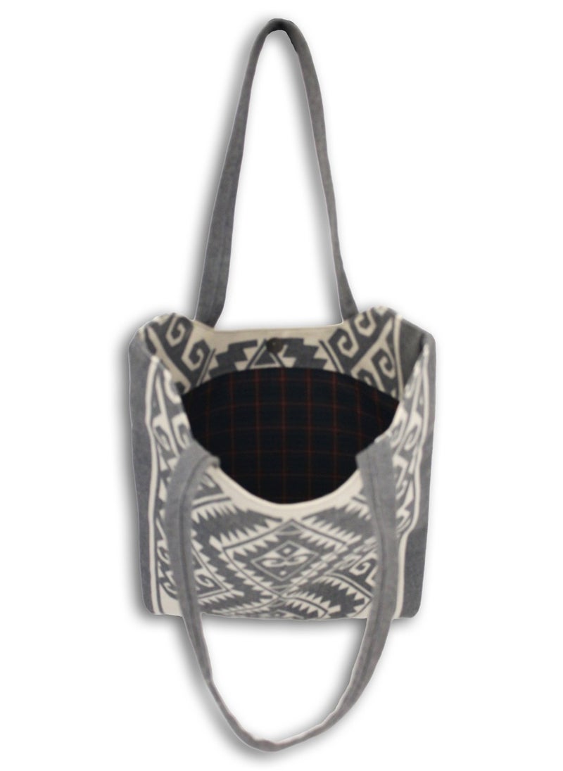 Gharibo Bags - casual printed linen tote bag w230006a - Image 1