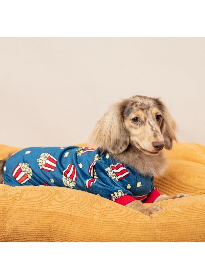 فيت وورم بيجامات كلاب فيت وورم بوب كورن، ملابس مرحة للكلاب الصغيرة، أولاد وبنات، بدلة من الصوف للحيوانات الأليفة مع أقدام، أزرق، أحمر، أبيض، أصفر، مقاس متوسط - Image 4