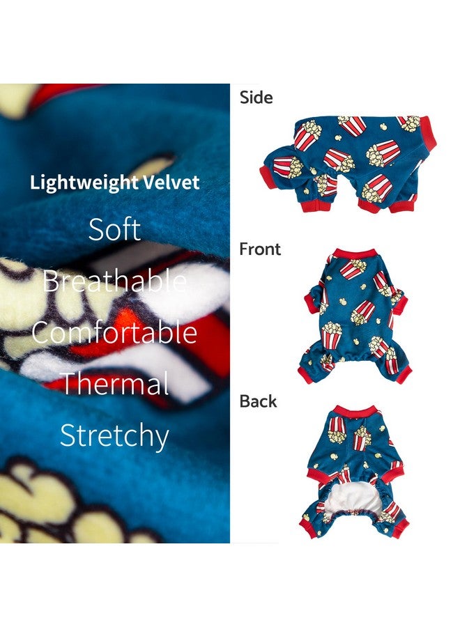 فيت وورم بيجامات كلاب فيت وورم بوب كورن، ملابس مرحة للكلاب الصغيرة، أولاد وبنات، بدلة من الصوف للحيوانات الأليفة مع أقدام، أزرق، أحمر، أبيض، أصفر، مقاس متوسط - Image 5