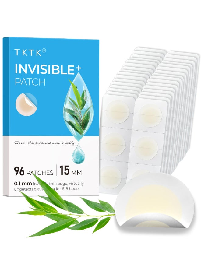 TKTK Pimple Patches 15 mm Invisible Acne Patches for Face with Salicylic Acid 001cm Extra Thin Outer Edge Hydrocolloid Zit Patch for Pustule Whitehead Cystic Acne Spot 96 Count - Image 3