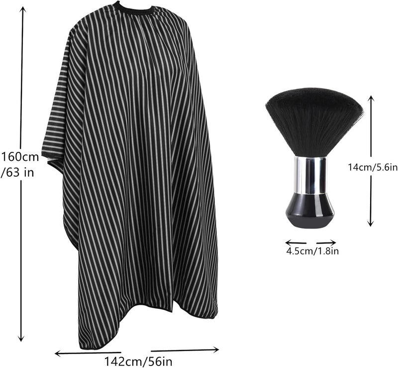 Professional Hair Cutting Cape with Neck Duster Brush, Large Size Salon Hairdresser Cape for Men, Women and Kids - Image 2