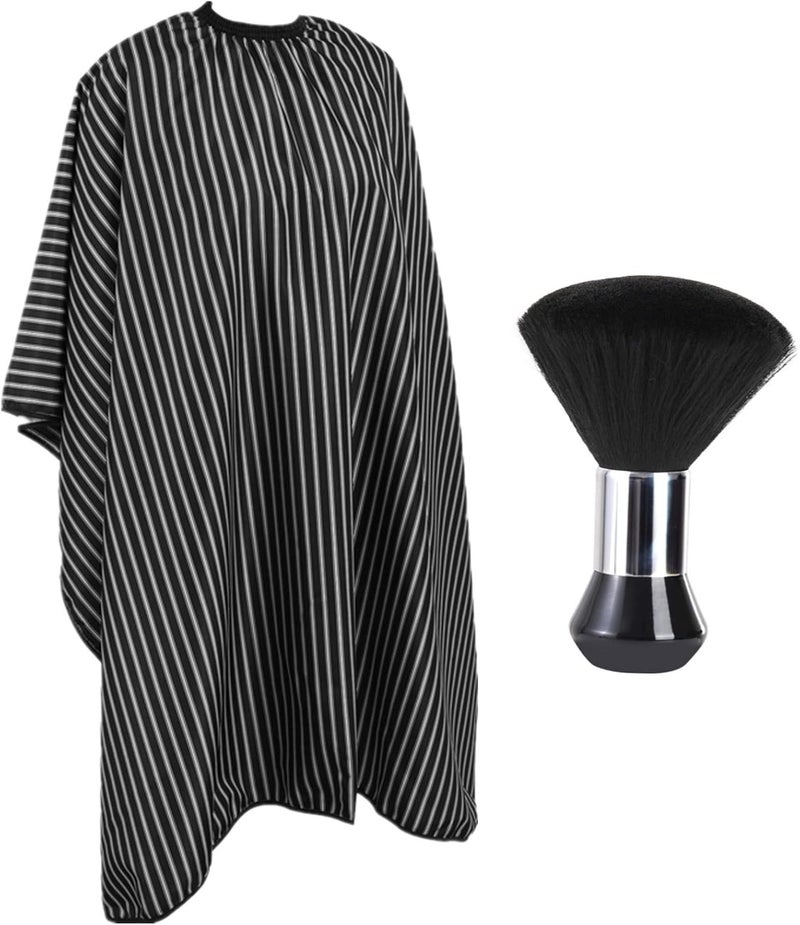 Professional Hair Cutting Cape with Neck Duster Brush, Large Size Salon Hairdresser Cape for Men, Women and Kids - Image 1