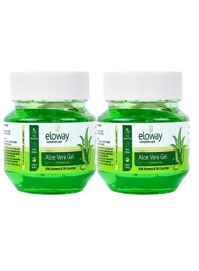 Eloway Aloevera Gel for Face with Cucumber Extract | Deep Hydration and Soothing Pure Aloe Vera Gel for Skin and Hair | Non-Greasy | Daily Moisturizer for All Skin Types Pack of 2 (100g Each) - Image 1