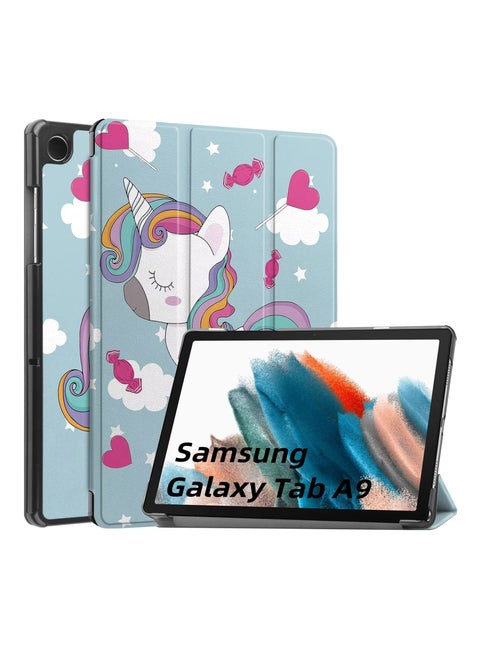 Trifold Smart Cover Protective Slim Case for Samsung Galaxy Tab A9 Unicorn