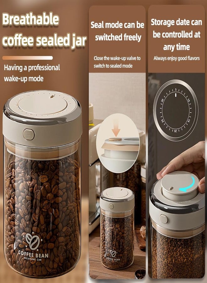 Aerbee Coffee Bean Canister, 37OZ Food Grade Sealed Jar with Date Tracker and Waking Bean Valve, Vacuum Storage Container for Beans, Grain, Snack, Sugar, Tea (1.1L) - Image 3