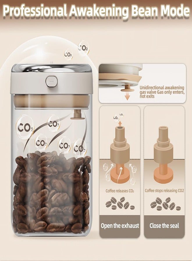 Aerbee Coffee Bean Canister, 37OZ Food Grade Sealed Jar with Date Tracker and Waking Bean Valve, Vacuum Storage Container for Beans, Grain, Snack, Sugar, Tea (1.1L) - Image 4