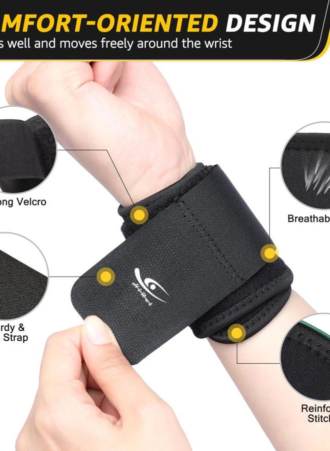 HiRui Wrist Compression Strap, Wrist Brace Wrist band Wrist Support for Fitness, Weightlifting, Tendonitis, Carpal Tunnel Arthritis, Pain Relief-Wrist Guard for Youth & Adult-One Size Adjustable (2... - Image 3