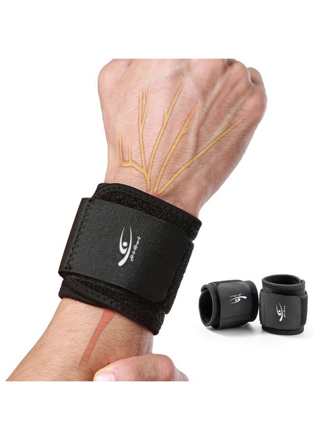 HiRui Wrist Compression Strap, Wrist Brace Wrist band Wrist Support for Fitness, Weightlifting, Tendonitis, Carpal Tunnel Arthritis, Pain Relief-Wrist Guard for Youth & Adult-One Size Adjustable (2... - Image 1