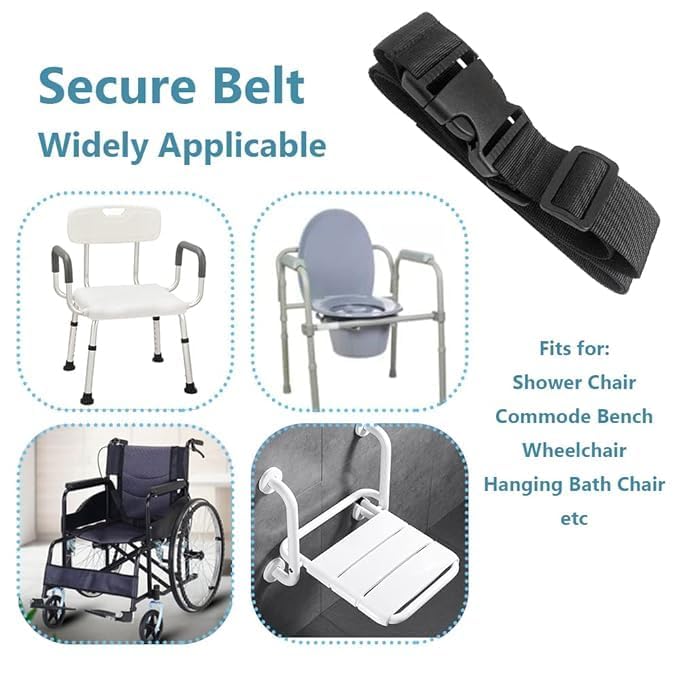 DHARMATMAJ Toilet Shower Chair Seat Belt for Elderly Bath Bench Anti-Slip Waist Buckle Strap Slip Belt for Bedridden Disabled Patient - Image 4
