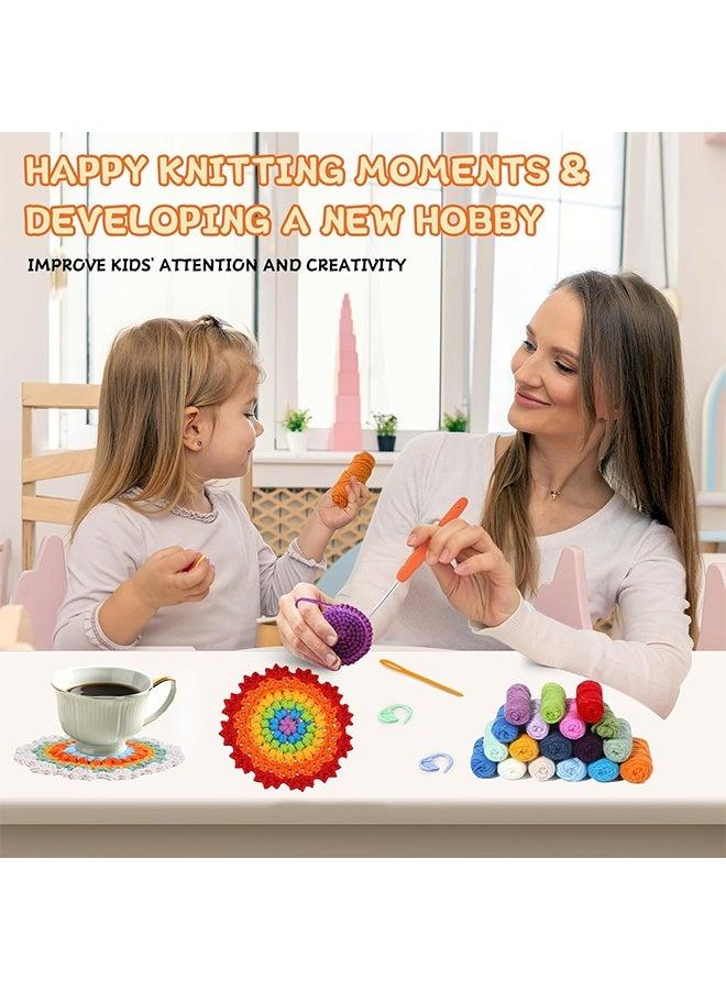 Crochet Kit for Beginners - Crochet Starter Kits with Step-by-Step Video Tutorials, Beginner Crochet Kit for Adults Kids Crochet Lovers (Coaster) - Image 3