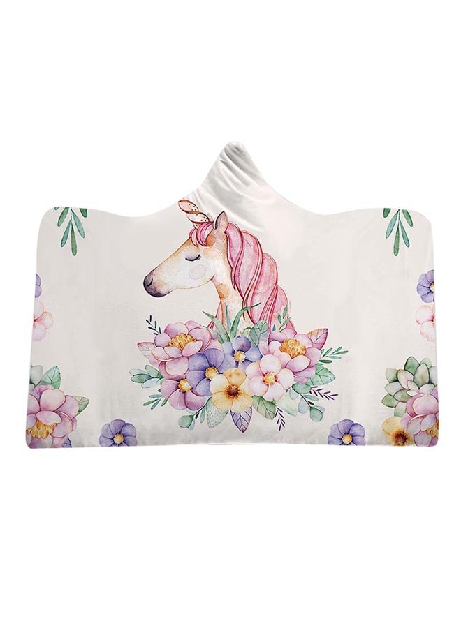 NIBEMINENT Cartoon Unicorn Hooded Blanket cotton Multicolour 130x150cm